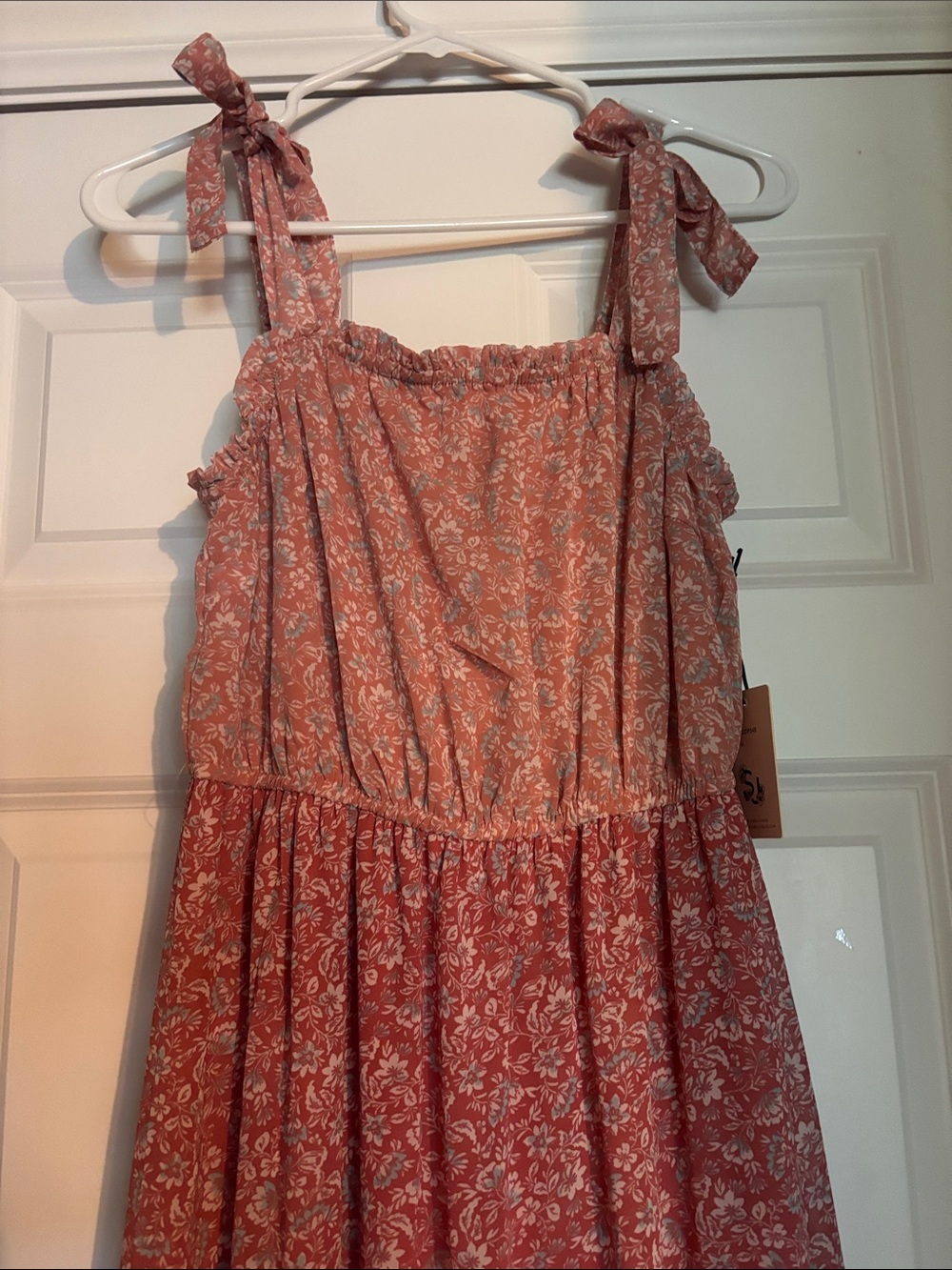NEW!! Tie-Shoulder Rose Floral Maxi Dress - Picture 2 of 4